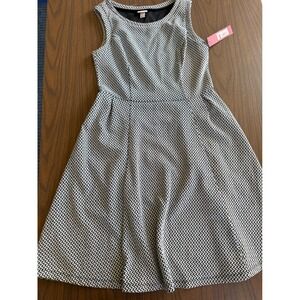 Merona Womens Black White Geometric A-Line Dress Sleeveless XS New